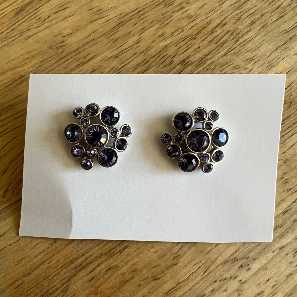 Givenchy Dark Purple Cluster Earrings